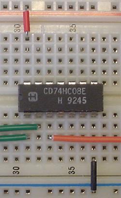 Zoom-in to test circuit for the AND gate