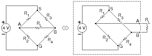 Wheatstone bridge, extracting center resistor as load