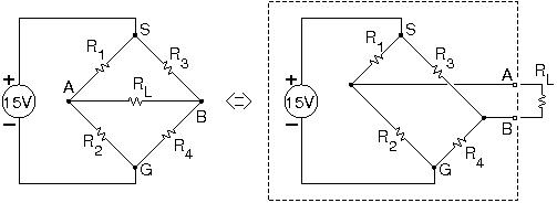 Wheatstone bridge, extracting center resistor as load