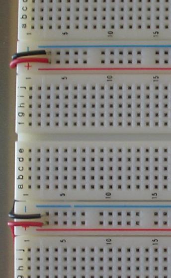Photograph of a portion of the breadboard