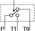 Circuit symbol of the SPDT button-type switch