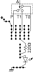 Circuit for the switch controlling the LED