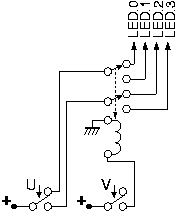 2-to-4 tree decoder circuit using a relay in the 2nd stage