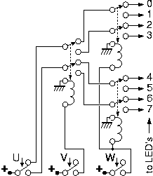 3-to-8 tree decoder using relays in stages 2 and 3