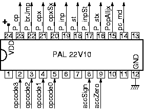 PAL 22V10 pin-out for assistance in making the control ckt