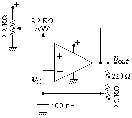 RC oscillator using a Schmitt trigger
