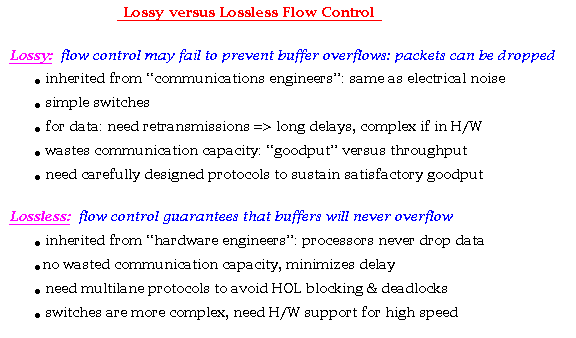 Lossy versus Lossless Flow Control