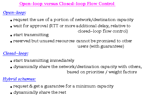 Open-loop, Closed-loop, and Hybrid Flow Control Schemes