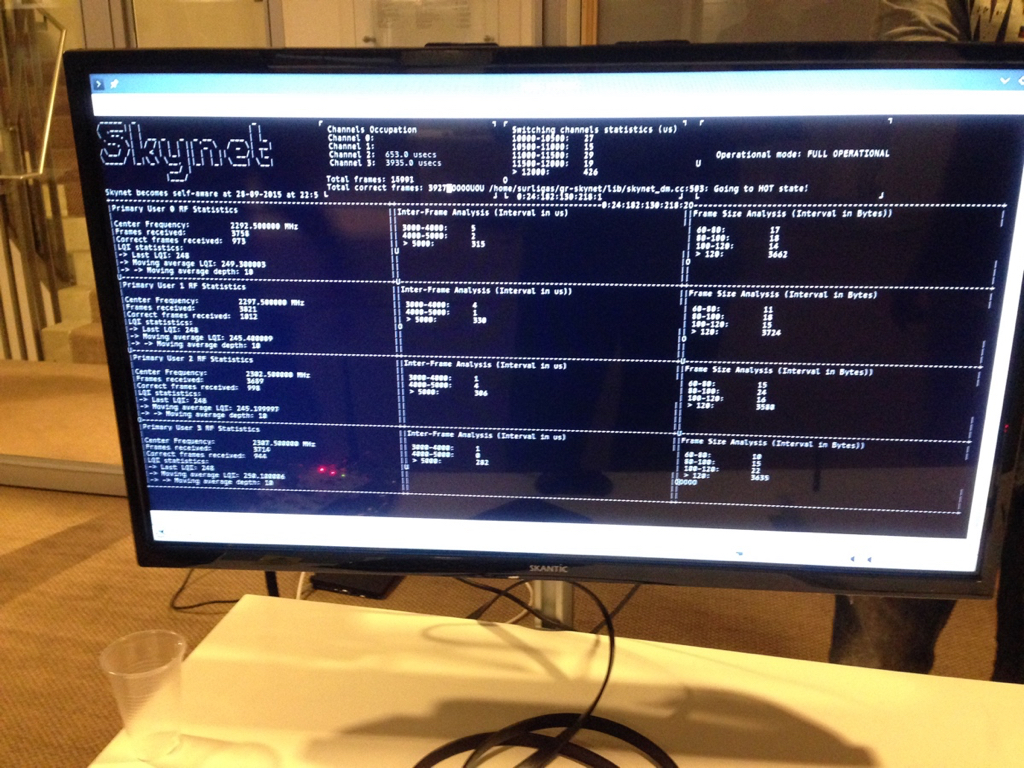 Skynet system control panel (fourth place in Dyspan 2015 5G Spectrum Challenge ).